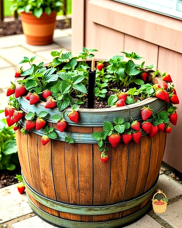 Old Wine Barrel Planter