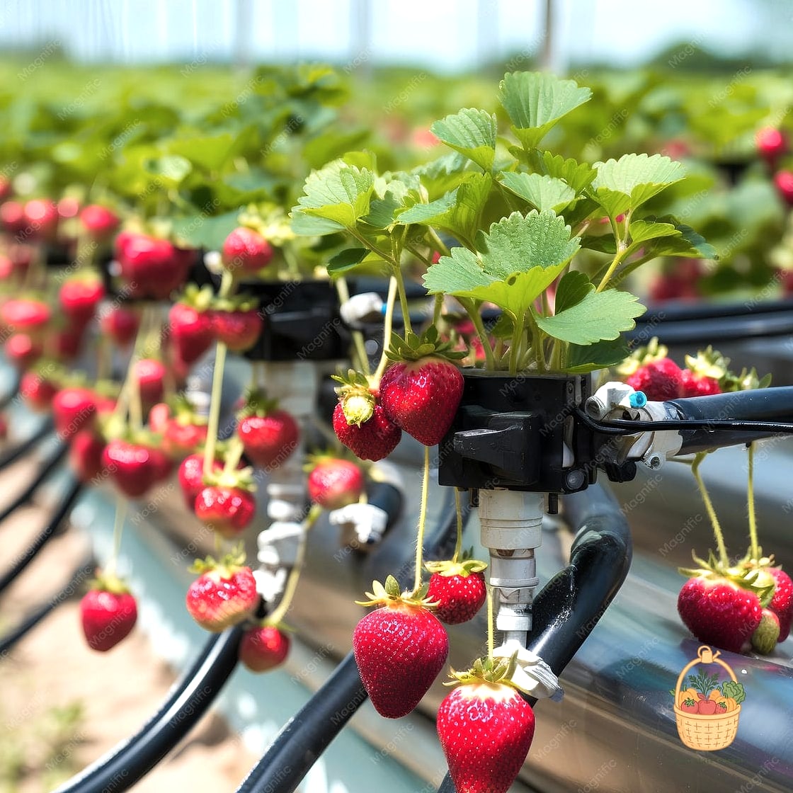 Strawberry Planter with Drip Irrigation Timer