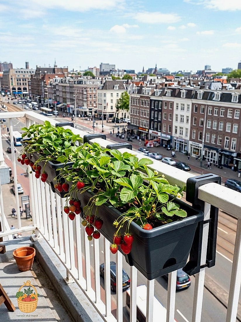 Strawberry Planter for a Balcony Railing