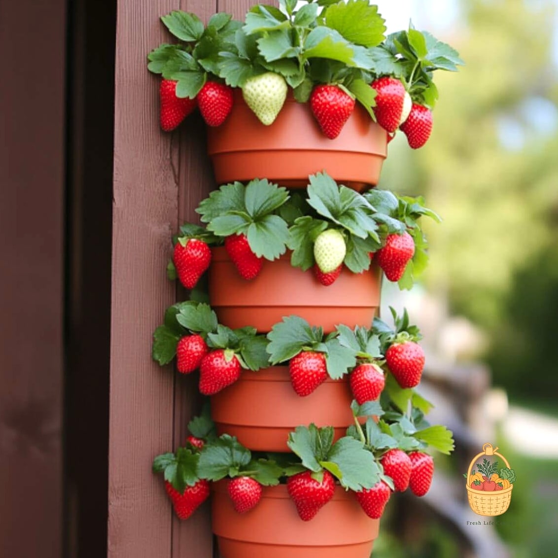 Strawberry Pot Tower with Grow Lights